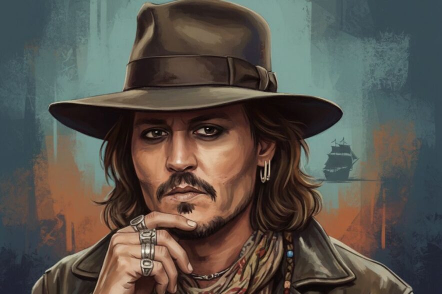 ジョニー・デップ イラスト風